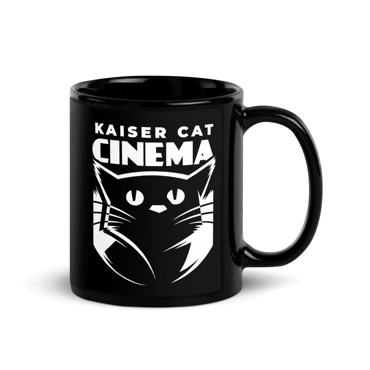 Kaiser Cat Cinema Black Mug Kaiser Cat Cinema