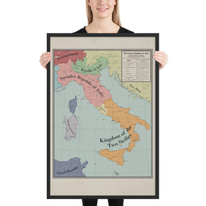 Long Lang Lin Maps - Italy after the Weltkrieg - Framed