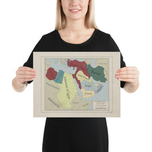 Load image into Gallery viewer, Red Leather Cartography - Ottoman Empire &amp; The Middle-East map - Poster