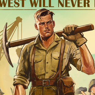 Pacific States Engineer Corps Poster - 'The West Will Never Fall'