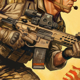 'Go Over The Top with the U.S. Army' - Modernized Propaganda Poster (Framed)