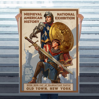 Medieval American Museum Poster - Manhattan Castle Exhibition (American Kingdoms)