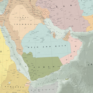 Ruskie Business Middle East Map - Framed