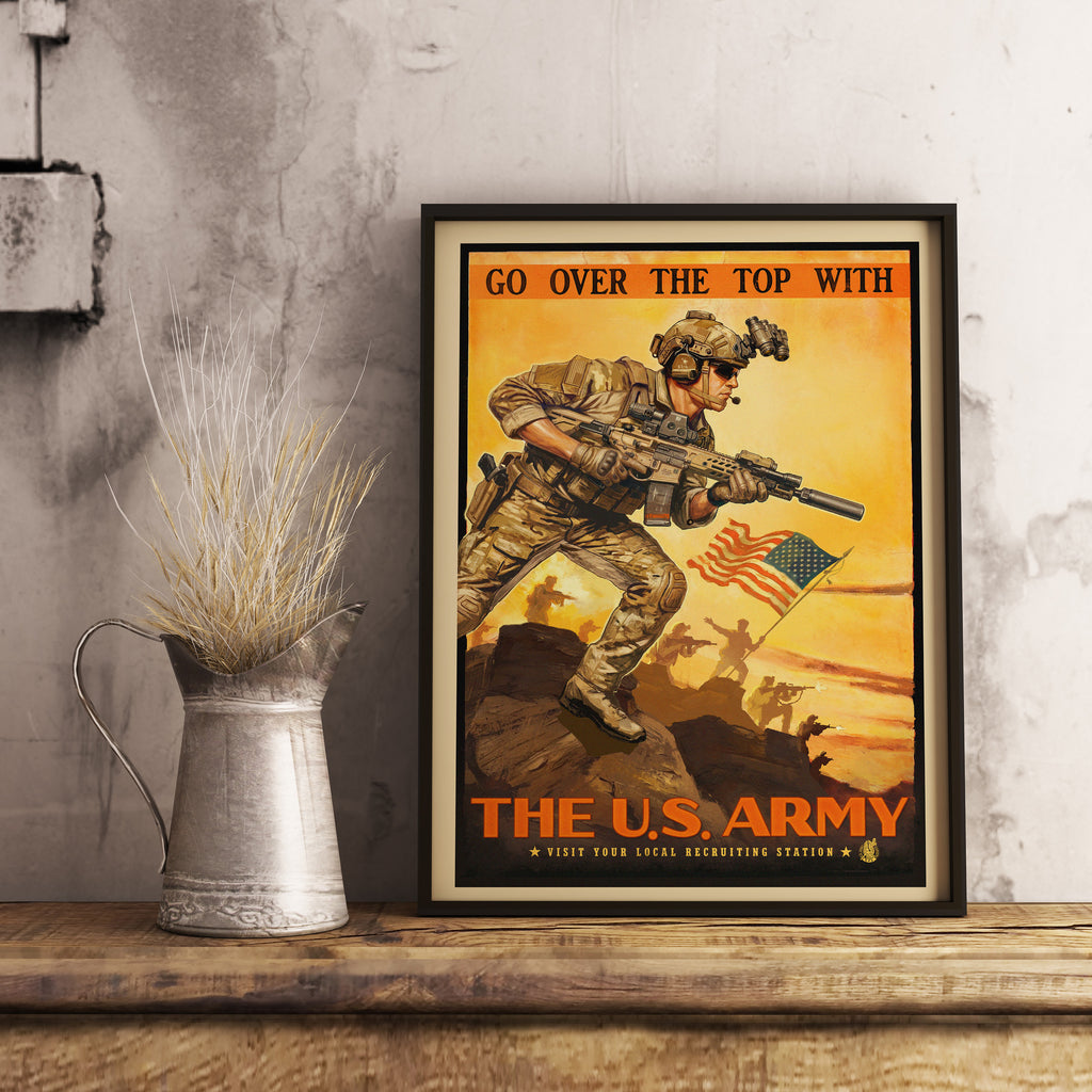 'Go Over The Top with the U.S. Army' - Modernized Propaganda Poster (F ...