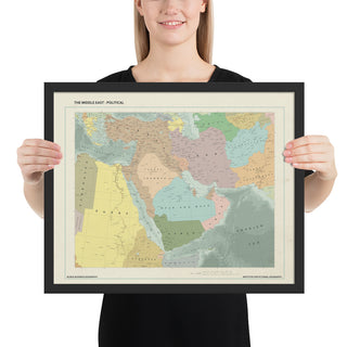 Ruskie Business Middle East Map - Framed