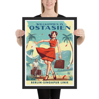 Welcome to East Asia - German Empire Travel Poster (Framed)