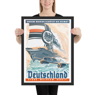 German Empire Propaganda Poster - Framed - Stark, Wachsam, Bereit