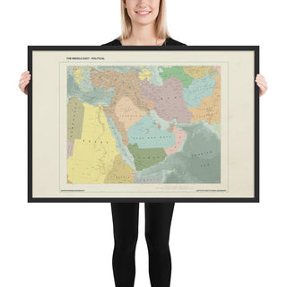 Ruskie Business Middle East Map - Framed