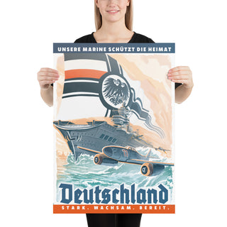 Kaiserreich - German Empire Propaganda Poster - Stark, Wachsam, Bereit.