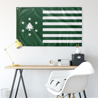 New England - Stars and Bars Flag - Green (Single-Sided)