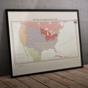 Aidan Maps - The Second American Civil War - Framed