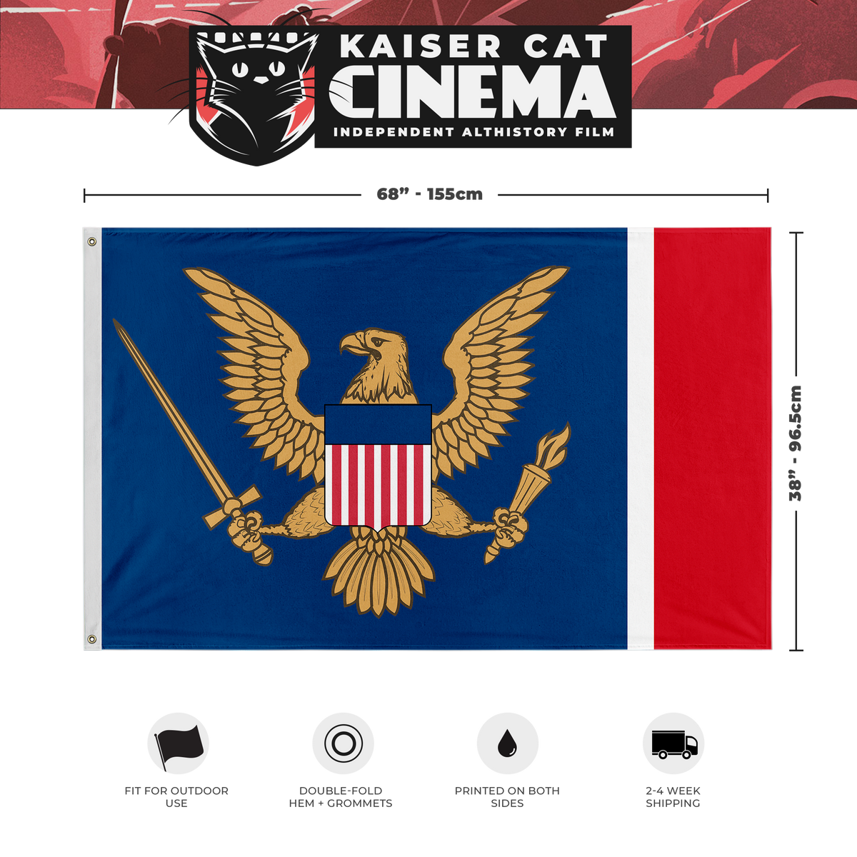 American Union State Flag (Double-Sided) – Kaiser Cat Cinema Webshop