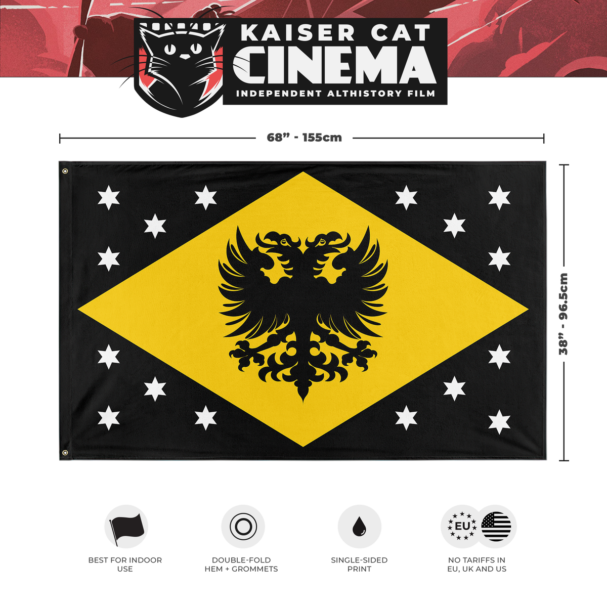 Danubian Federation Flag (Single-Sided) – Kaiser Cat Cinema Webshop