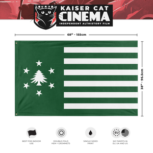 New England - Stars and Bars Flag - Green (Single-Sided)
