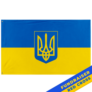 Ukraine Coat of Arms Flag (UA Fundraiser) (Single-Sided)