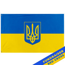 Load image into Gallery viewer, Ukraine Coat of Arms Flag (UA Fundraiser) (Single-Sided)