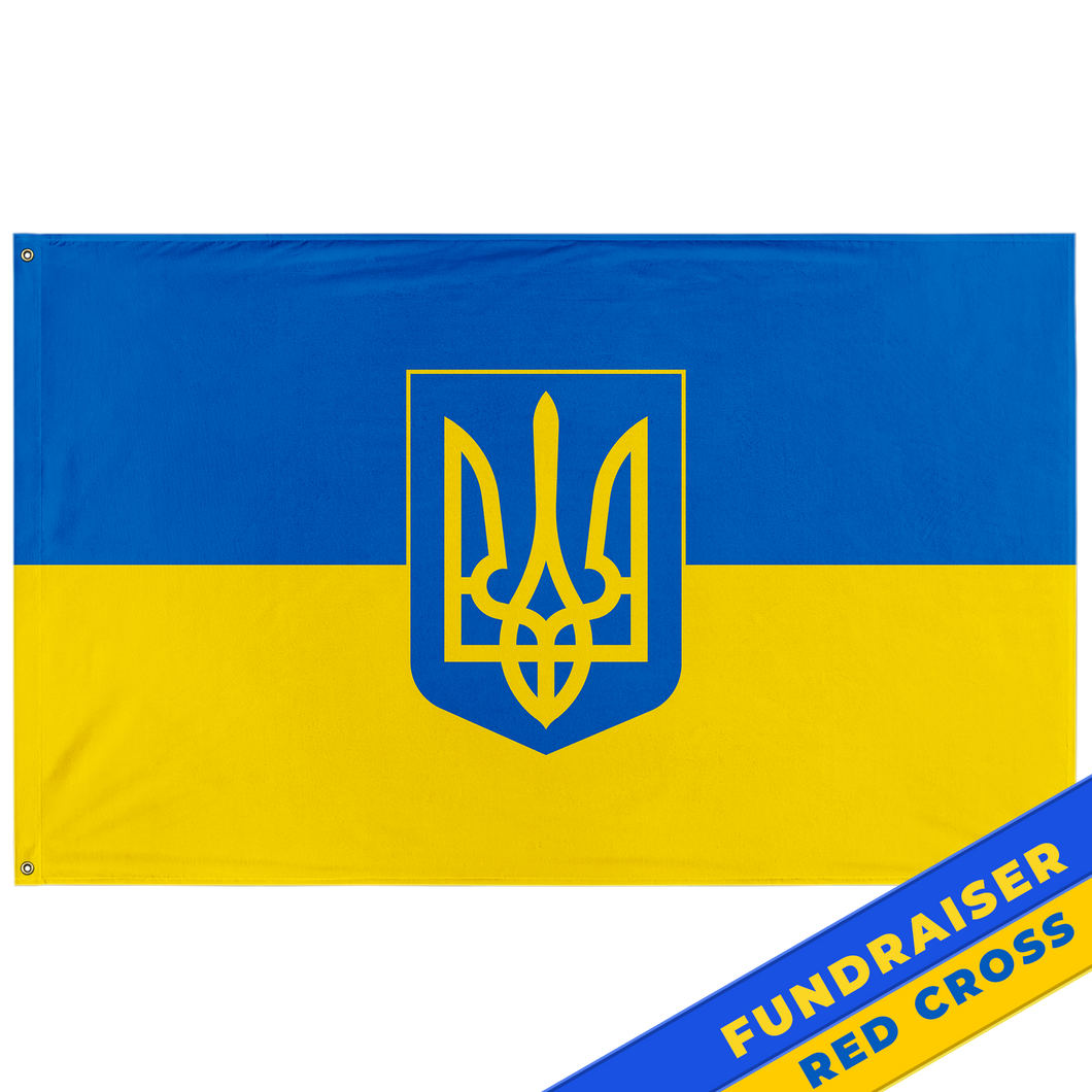Ukraine Coat of Arms Flag (UA Fundraiser) (Single-Sided)