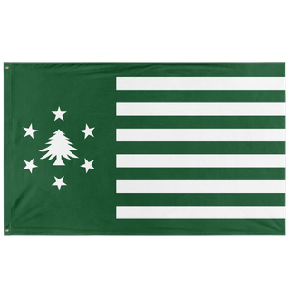 New England - Stars and Bars Flag - Green (Single-Sided)