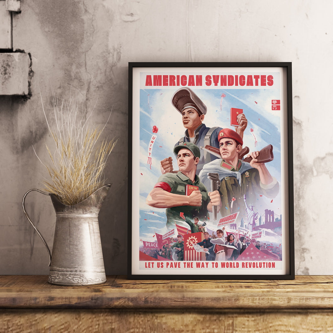 CSA Poster - American Syndicates - Propaganda Poster - World Revolution (Framed)