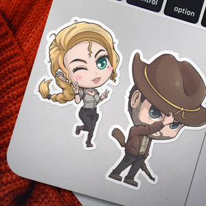 The Divided States Chibi Stickers - Emily Faulkner & Paul Sawyer