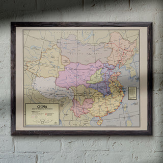 Flamefang Maps - China after the Xuantong Restoration - Framed