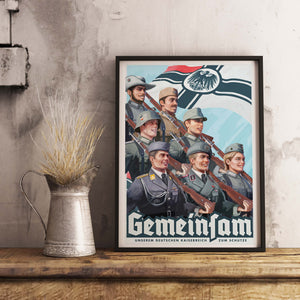 Gemeinsam - German Empire Propaganda Poster - Framed