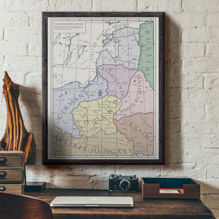 Milites Maps - German Eastern Border - Client States - Framed