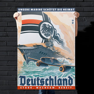 Kaiserreich - German Empire Propaganda Poster - Stark, Wachsam, Bereit.