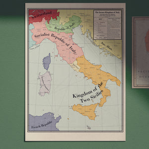 Long Lang Lin Maps - Italy after the Weltkrieg - Poster