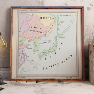 Ruskie Business Maps - the Japanese Empire and Co-Prosperity Sphere - Framed