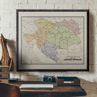 Ruskie Business - Austria-Hungary Map - Framed