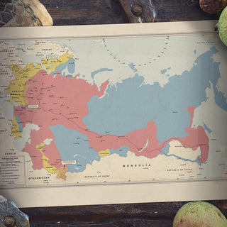 Ruskie Business Russian Civil War Map (Historical) - Poster