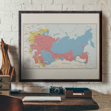 Load image into Gallery viewer, Ruskie Business Russian Civil War Map (Historical) - Framed