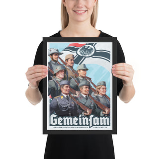 Gemeinsam - German Empire Propaganda Poster - Framed