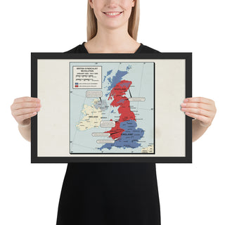 Ruskie Business - British Syndicalist Revolution Map - Framed