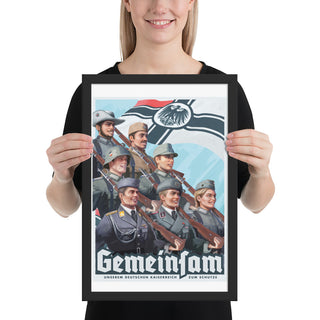 Gemeinsam - German Empire Propaganda Poster - Framed