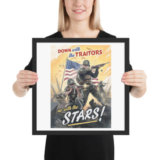 USA Propaganda Poster - Up with the Stars! - Framed