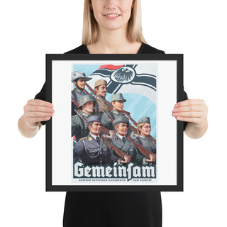 Gemeinsam - German Empire Propaganda Poster - Framed