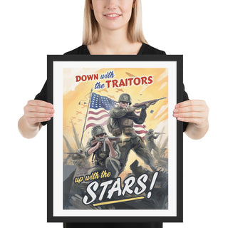 USA Propaganda Poster - Up with the Stars! - Framed