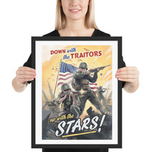 Load image into Gallery viewer, USA Propaganda Poster - Up with the Stars! - Framed