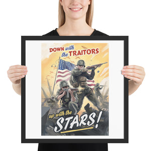 USA Propaganda Poster - Up with the Stars! - Framed