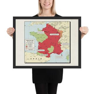 Ruskie Business - The French Syndicalist Revolution Map - Framed