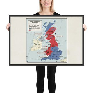 Ruskie Business - British Syndicalist Revolution Map - Framed