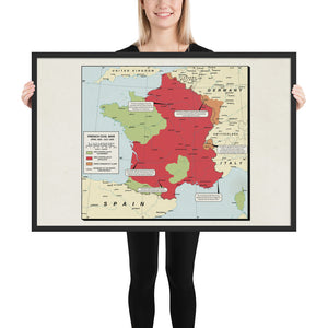Ruskie Business - The French Syndicalist Revolution Map - Framed