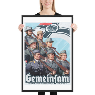 Gemeinsam - German Empire Propaganda Poster - Framed