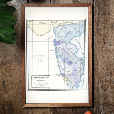 Milites Maps - Maratha States - Framed
