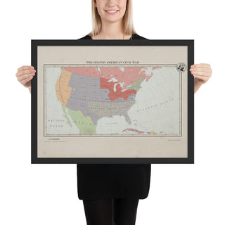 Aidan Maps - The Second American Civil War - Framed