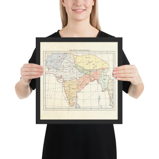 Milites Maps - India - Framed