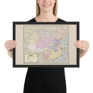 Flamefang Maps - China after the Xuantong Restoration - Framed