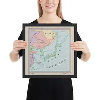 Ruskie Business Maps - the Japanese Empire and Co-Prosperity Sphere - Framed